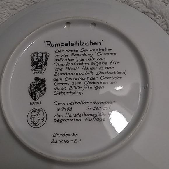 Vintage Rumpelstiltskin collectors plate. - Picture 4 of 4